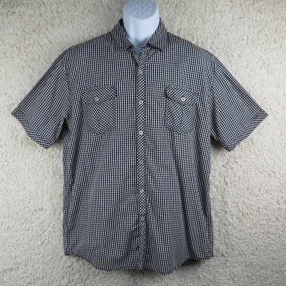 Michael Brandon* Men's Short Sleeve Button Down Curved Hem Pocket Shirt~ Size XL - Picture 1 of 13